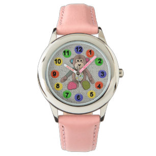 colorful numbers with monkeys watch