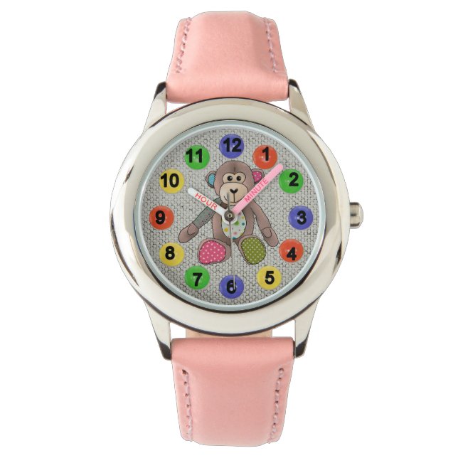 colorful numbers with monkeys watch (Front)