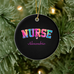 Colorful Nurse Ceramic Ornament