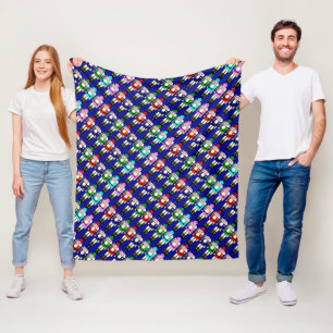Colorful Nutcracker Soldiers Christmas Fleece Blanket