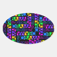 Colorful Obama 2012 autocollants