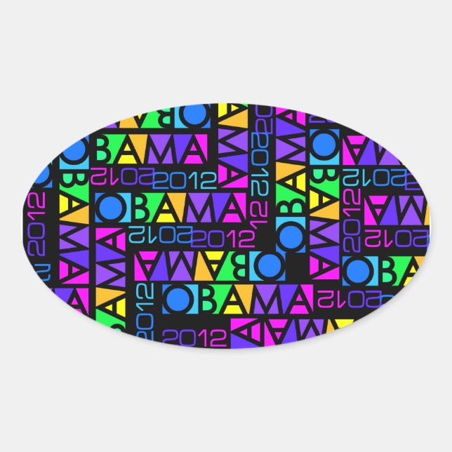 Colorful Obama 2012 stickers (Front)