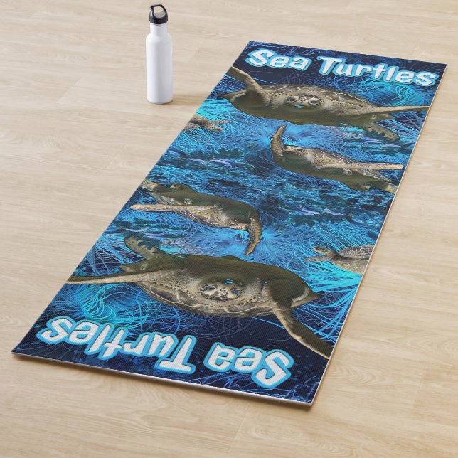 Colorful Ocean Sea Turtles  Yoga Mat (In Situ)