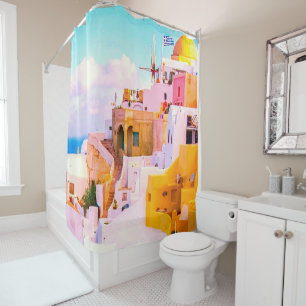 Colorful Oia Santorini Houses, Greece