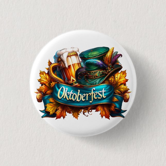 Colorful Oktoberfest  1 Inch Round Button (Front)
