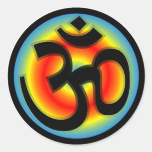 Colorful_Om Classic Round Sticker