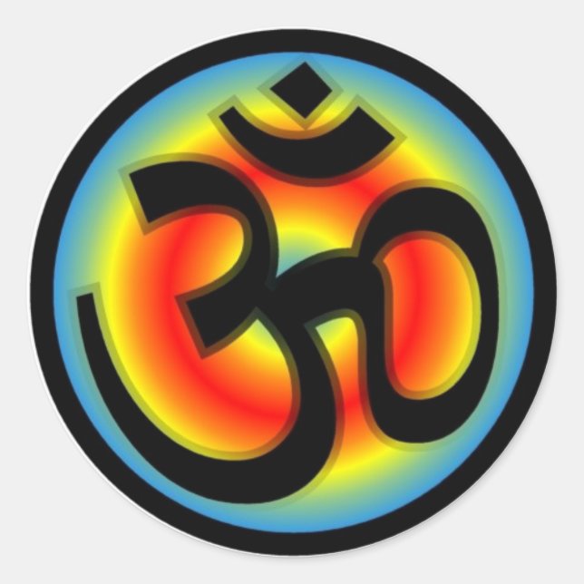 Colorful_Om Classic Round Sticker (Front)