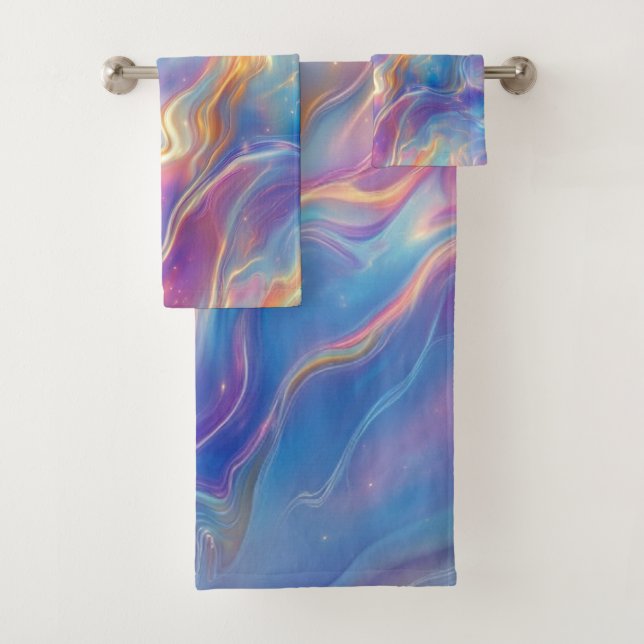Colorful opal swirly flowing marble texture (En situation)
