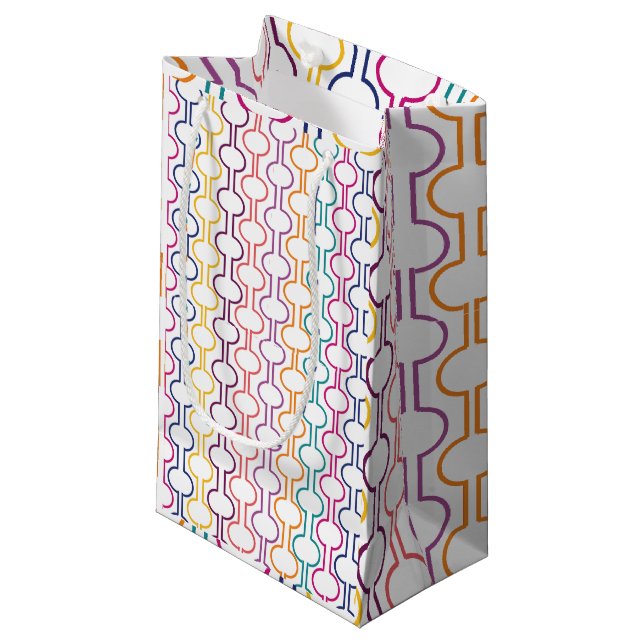 Colorful Open Circles Small Gift Bag (Front Angled)