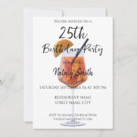 Colorful orange cocktail invitation