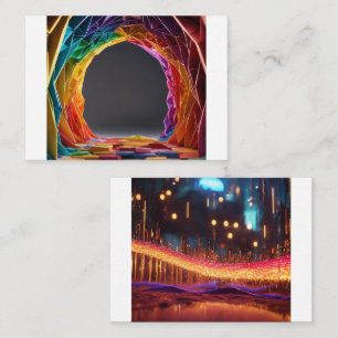 Colorful Origami Rainbow Arch with Abstract Geomet Card