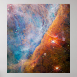 Colorful Orion Bar   Orion Nebula   JWST Poster