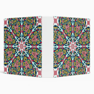 Colorful Ornamental Rosette Mandala Art Binder