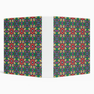 Colorful Ornate Kaleidoscope Pattern Binder