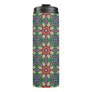 Colorful Ornate Kaleidoscope Pattern Thermal Tumbler