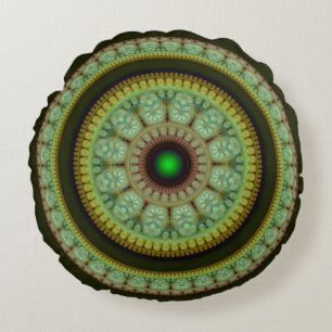 Colorful ornate round pattern pillow