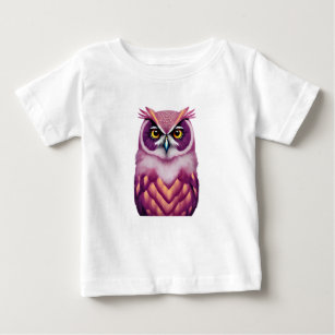 Colorful Owl Bird Artwork  Baby T-Shirt