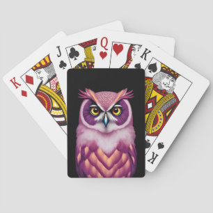 Colorful Owl Bird Artwork  Playing Cards