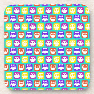 Colorful Owl Pattern Coaster
