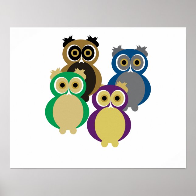Colorful Owls Poster (Front)