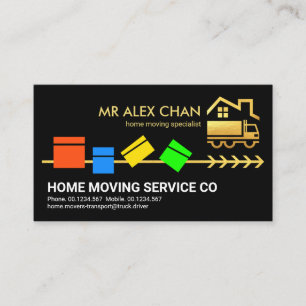 Colorful Packing Boxes Home Moving Business Card