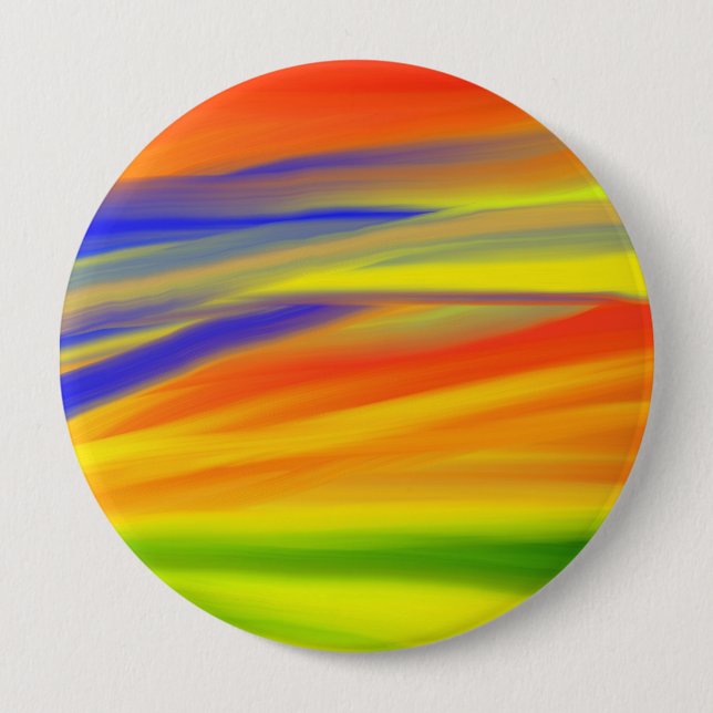 COLORFUL PAINT RAINBOW ART 4 INCH ROUND BUTTON (Front)