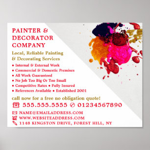 Colorful Paint Splash, Painter & Decorator Poster