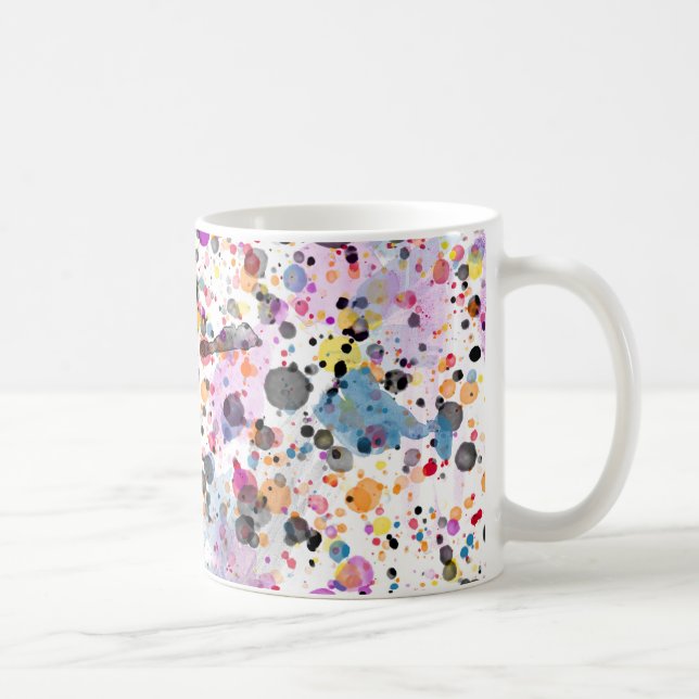 Colorful Paint Splatter Coffee Mug (Right)