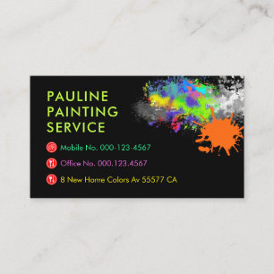Colorful Paint Splatter Home Painting Colors Business Card