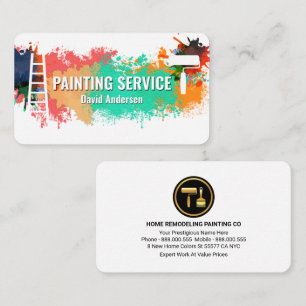 Colorful Paint Splatter Home Remodeling Business Card
