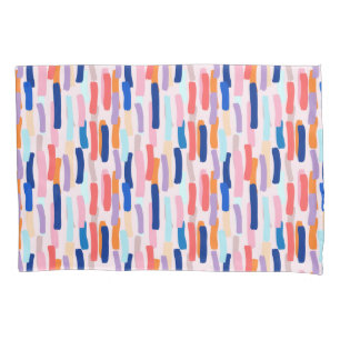 Colorful Paintbrush Stroke Pattern Pillowcase