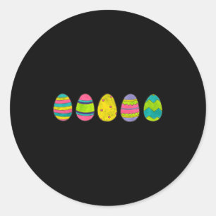 Colorful painted easter basket egg hunt eggs t classic round sticker
