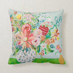 Colorful Painterly Style Art Throw Pillow