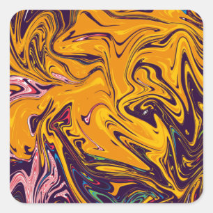 colorful painting, and fine art masterpiece square sticker