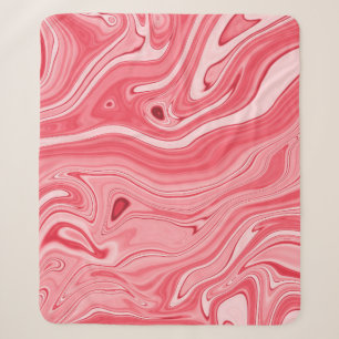 Colorful paintings of marbling, red marble ink pat sherpa blanket