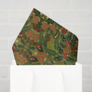Colorful Paisley Christmas Evergreen Tissue Paper