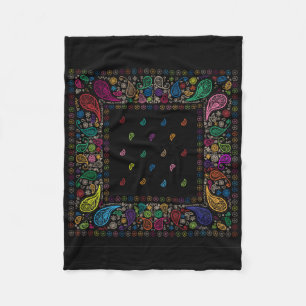 Colorful Paisley Design Fleece Blanket