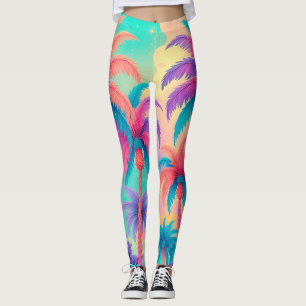 Colorful Palm trees Leggings