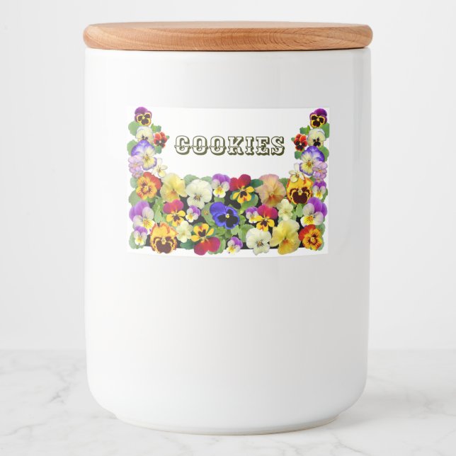 Colorful Pansies Food Label (Front)