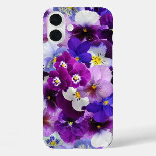 Colorful Pansies, Pretty Flowers, iPhone 16 Plus Case