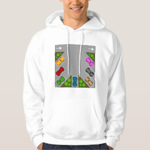 Colorful Parking Lot Overhead View Car Enthusiast Hoodie