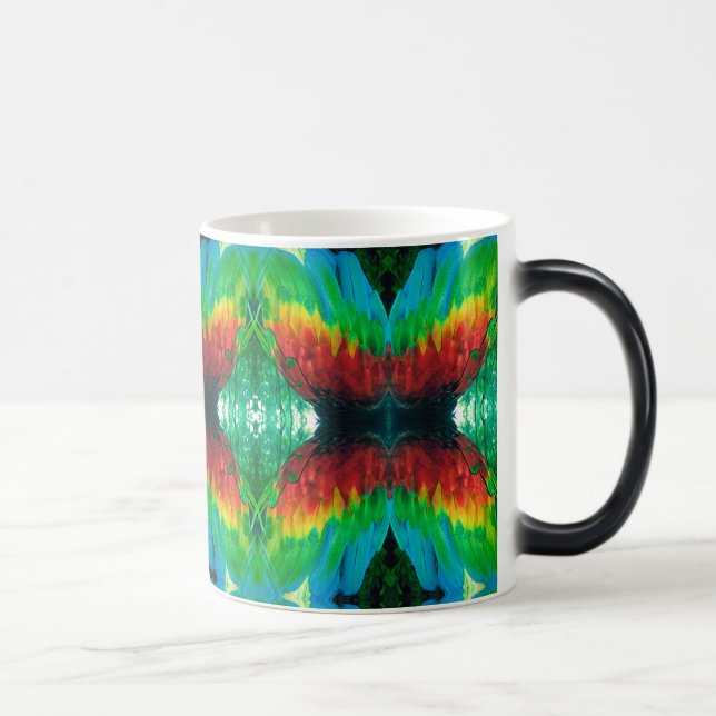 Colorful Parrot feathers pattern Magic Mug (Right)
