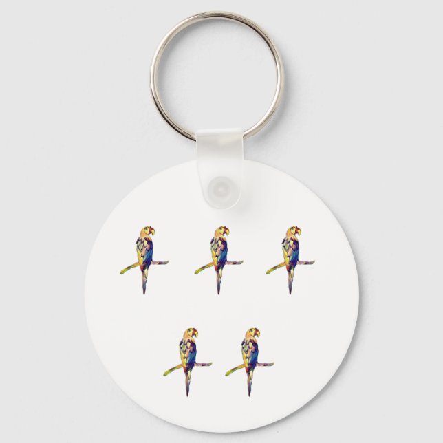 Colorful Parrot Keyring (Front)