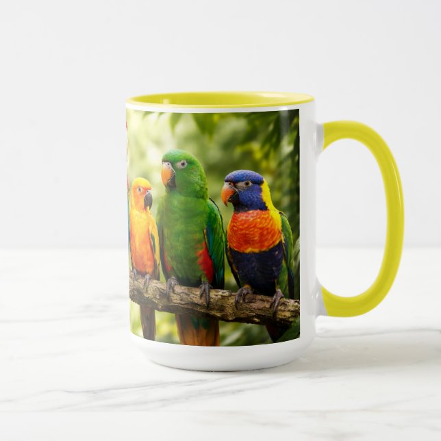 Colorful Parrots in Nature Mug (Right)