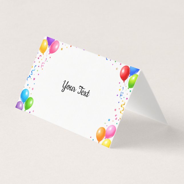 Colorful Party Balloons Confetti Frame Design (Front)