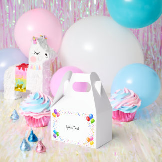 Colorful Party Balloons Confetti Frame Design Favor Box