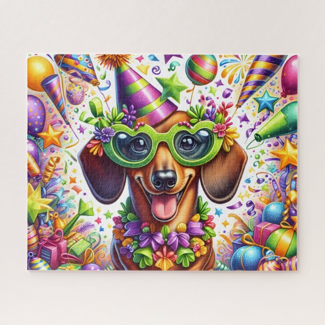 Colorful Party Dog Jigsaw Puzzle (Horizontal)