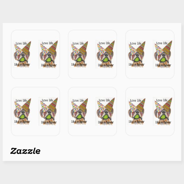 colorful party love life like a boxer Sticker (Sheet)