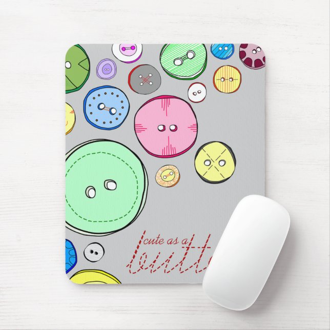 Colorful Pastel Buttons Mouse Pad (With Mouse)