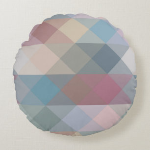 colorful pastel geometric round pillow